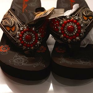 Montana west flip flops orange